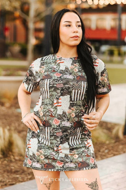 Camo Collage T-Shirt Dress
