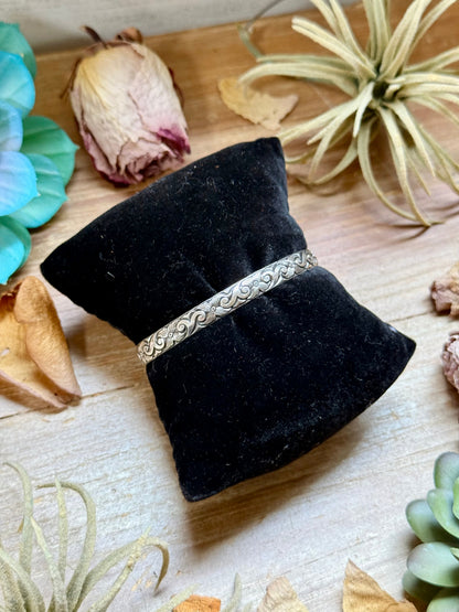 MJ Sterling Silver Cuff – Flexible Small Wrist Fit