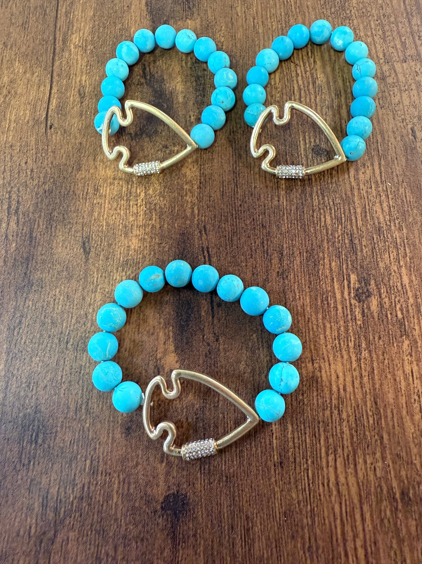 Bling Arrowhead Chunky Stone Stretch Bracelet