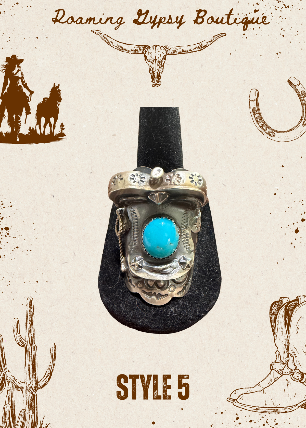 Tim Yazzie Adjustable Saddle Ring