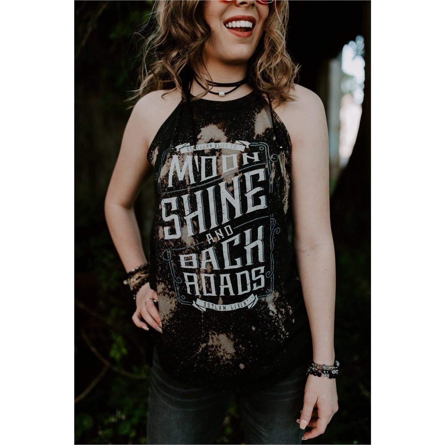 Moonshine and Backroads Bleached Tank