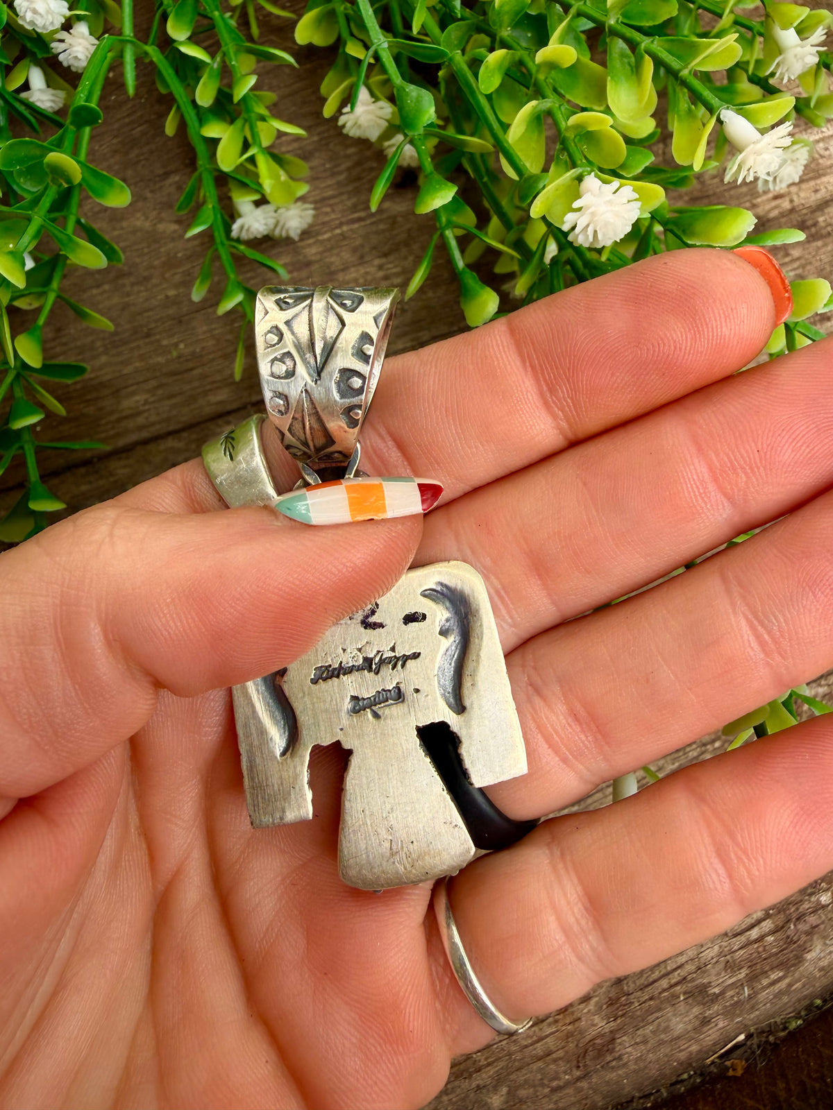 Sonoran Blue & Coral Thunderbird Pendant