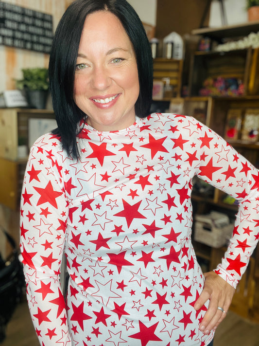 Sterling Kreek White & Red Star Gameday Mesh Shirt
