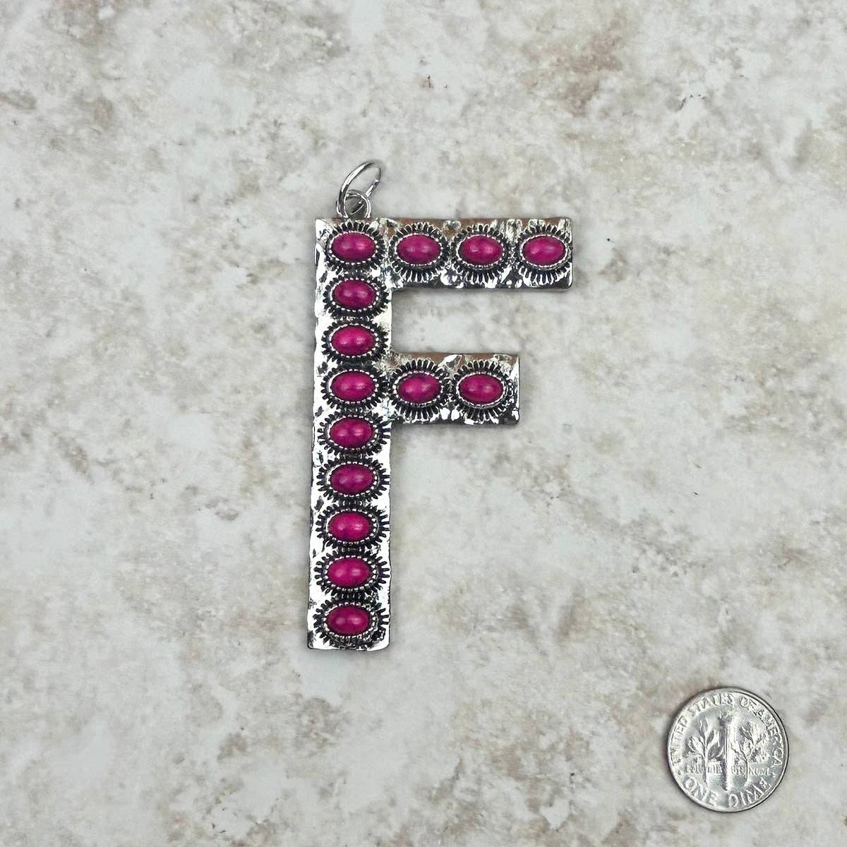 Western Faux Turquoise Initial Pendant