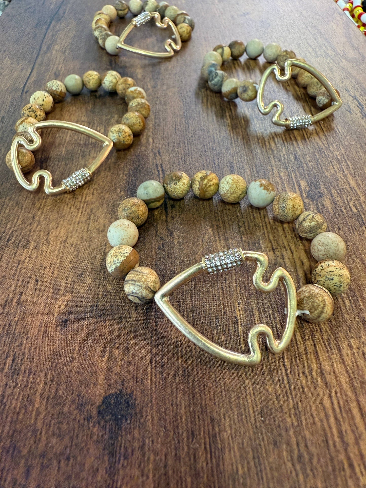 Bling Arrowhead Chunky Stone Stretch Bracelet