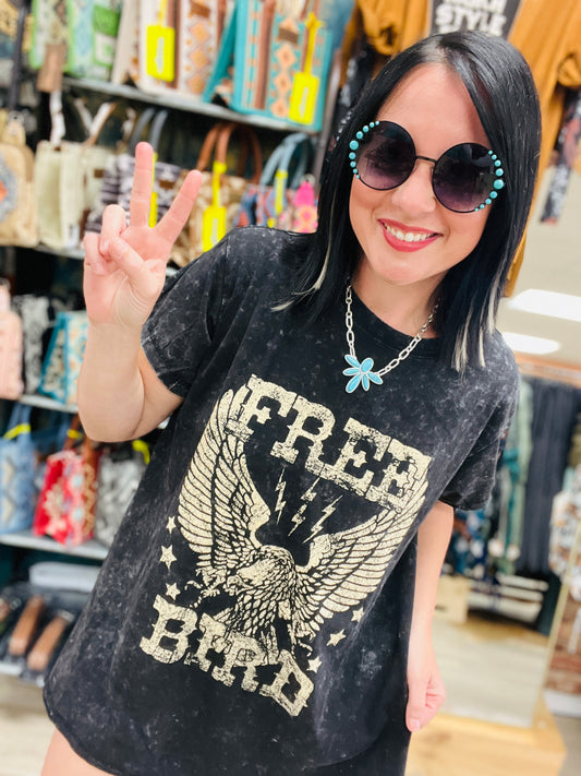 Free Bird Vintage Graphic Tunic Top