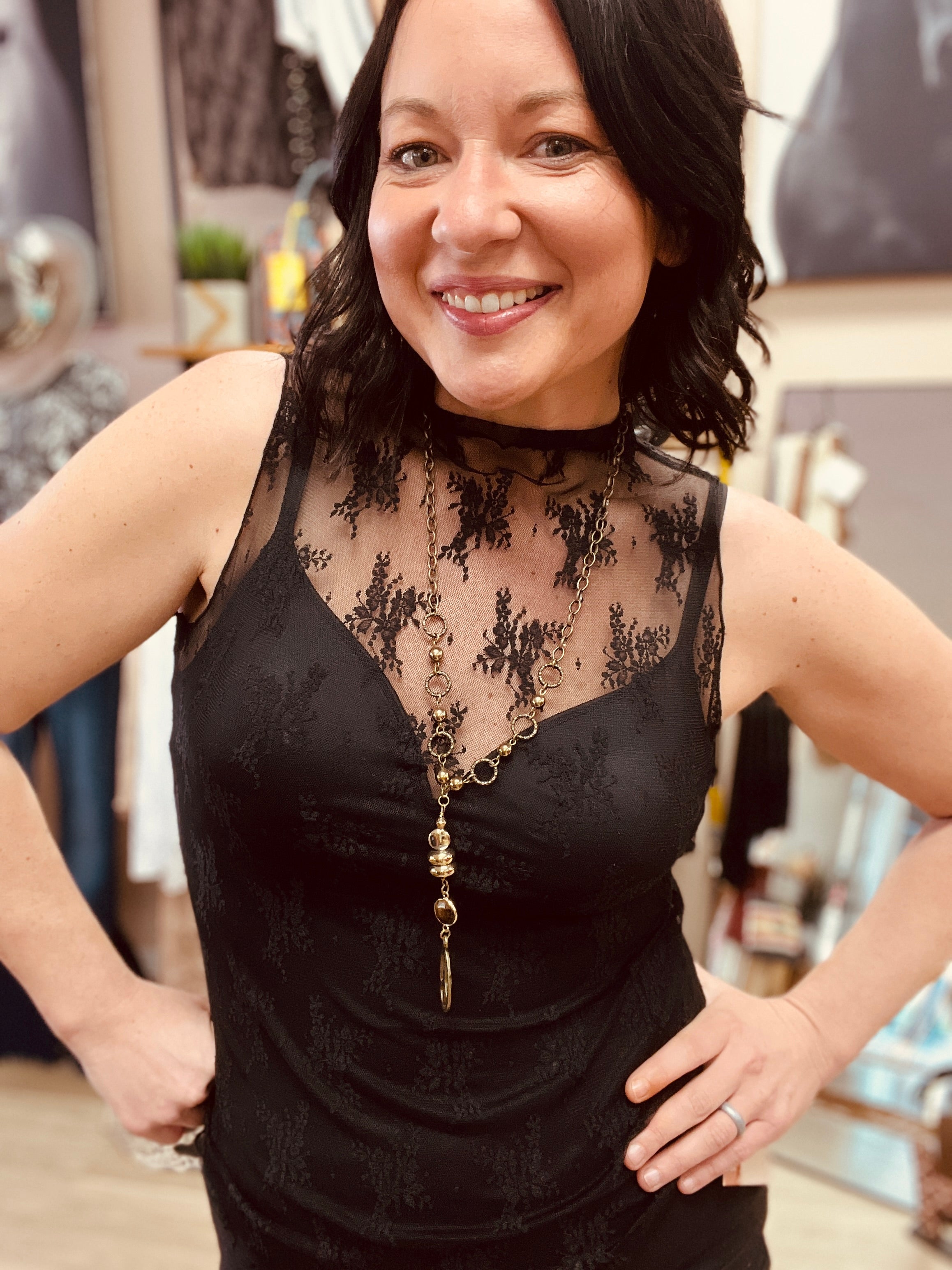 Spicy Sleeveless Lace Top