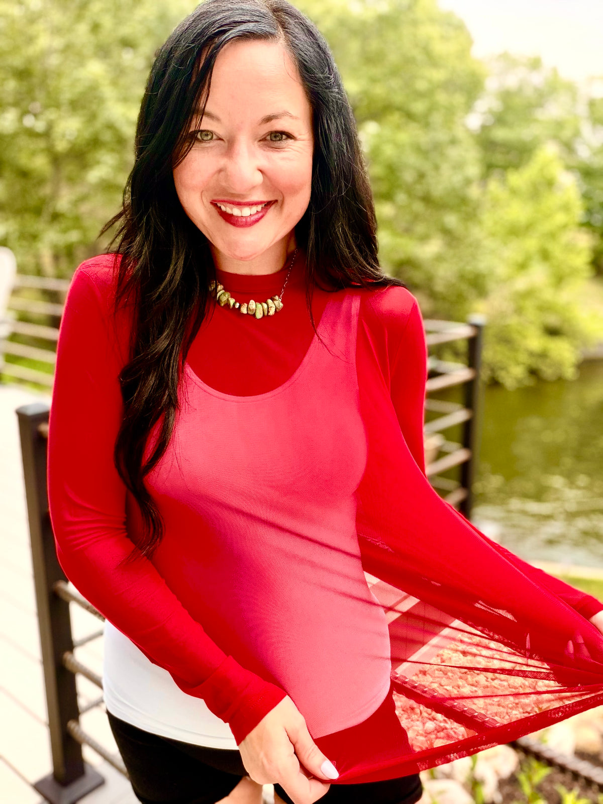 Meshed Out In Red - Mesh Top