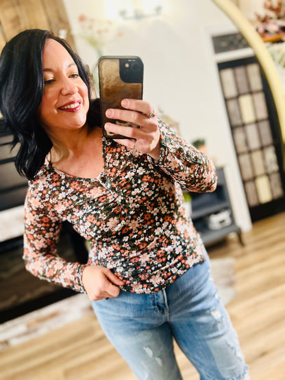 Floral Fontana Mesh Top