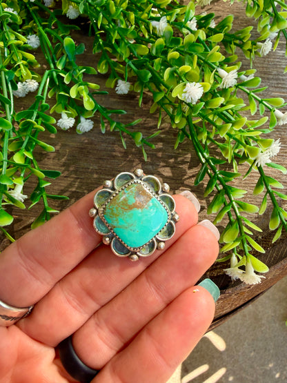 Nevada Turquoise Yazzie Ring sz 8