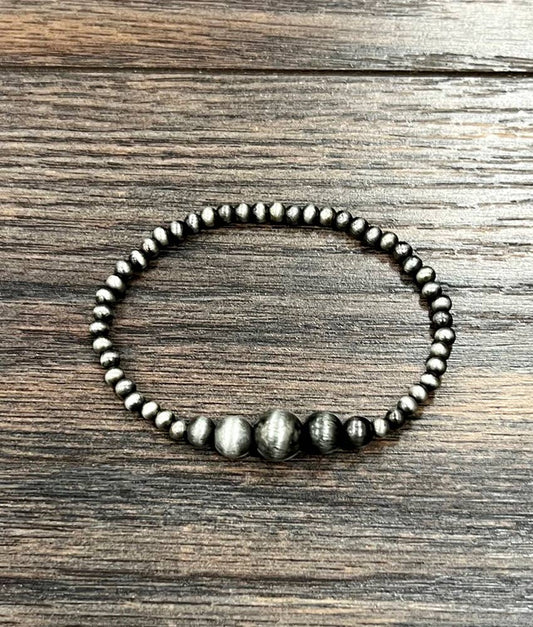True Turq Navajo Bead Stretch Bracelet