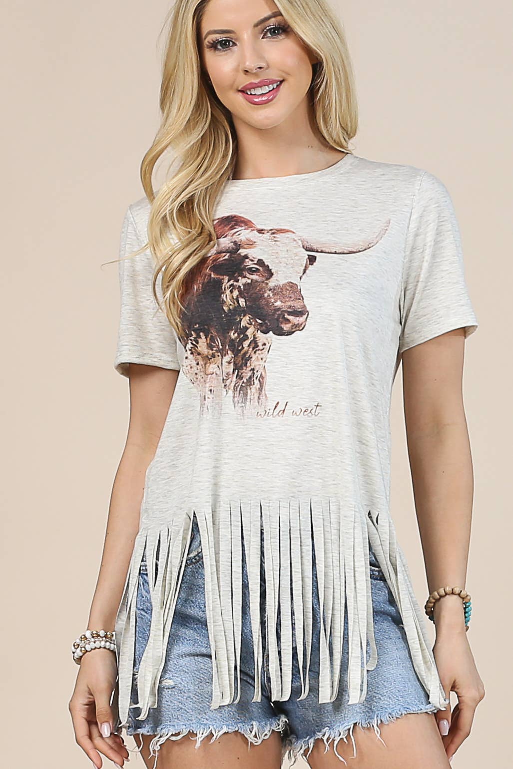 Ole Sam Longhorn Fringe Tee