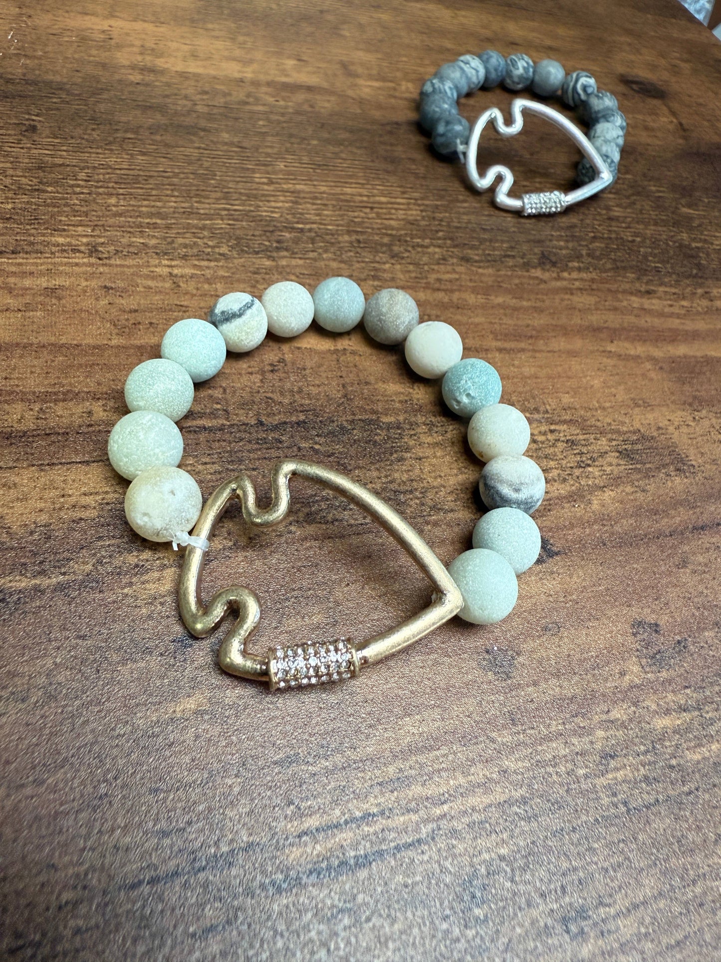 Bling Arrowhead Chunky Stone Stretch Bracelet