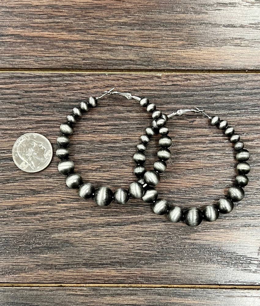 65mm Hoop, Graduated Navajo Earrings