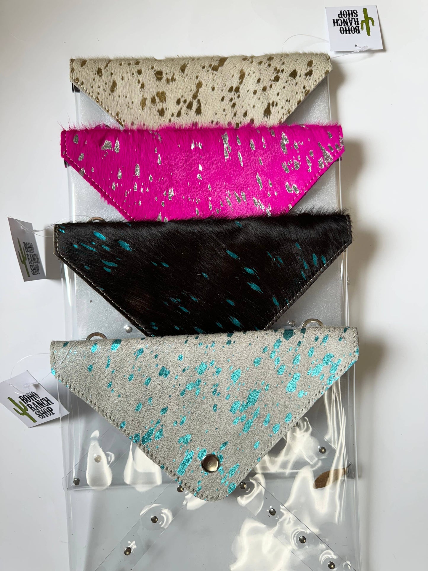 Western Cowhide Hairon Clear Crossbody Purse