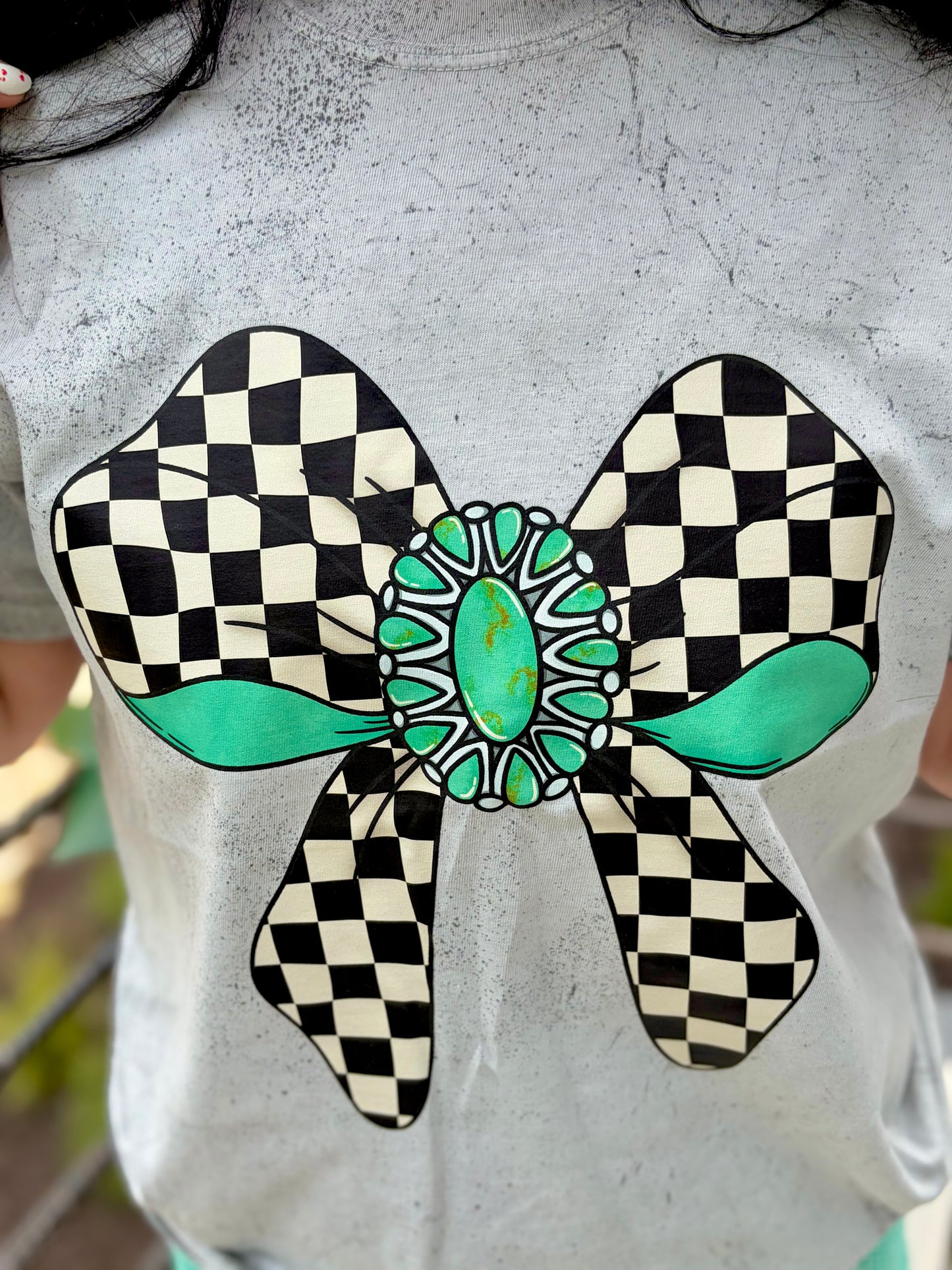 Check Western Bow Tee