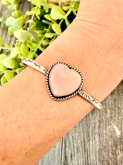 Donovan Skeets ~ Pink Conch Heart Cuff Bracelet