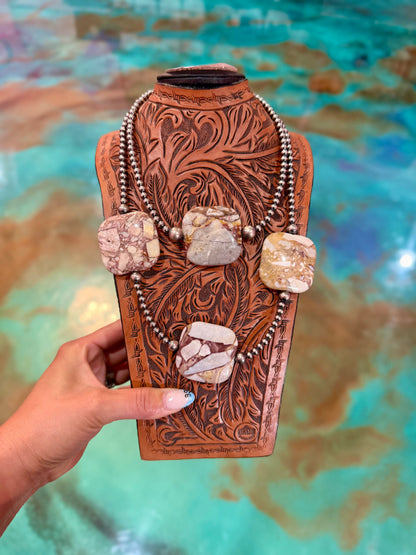 Jasper & Sterling Silver Duo Stacker Necklaces