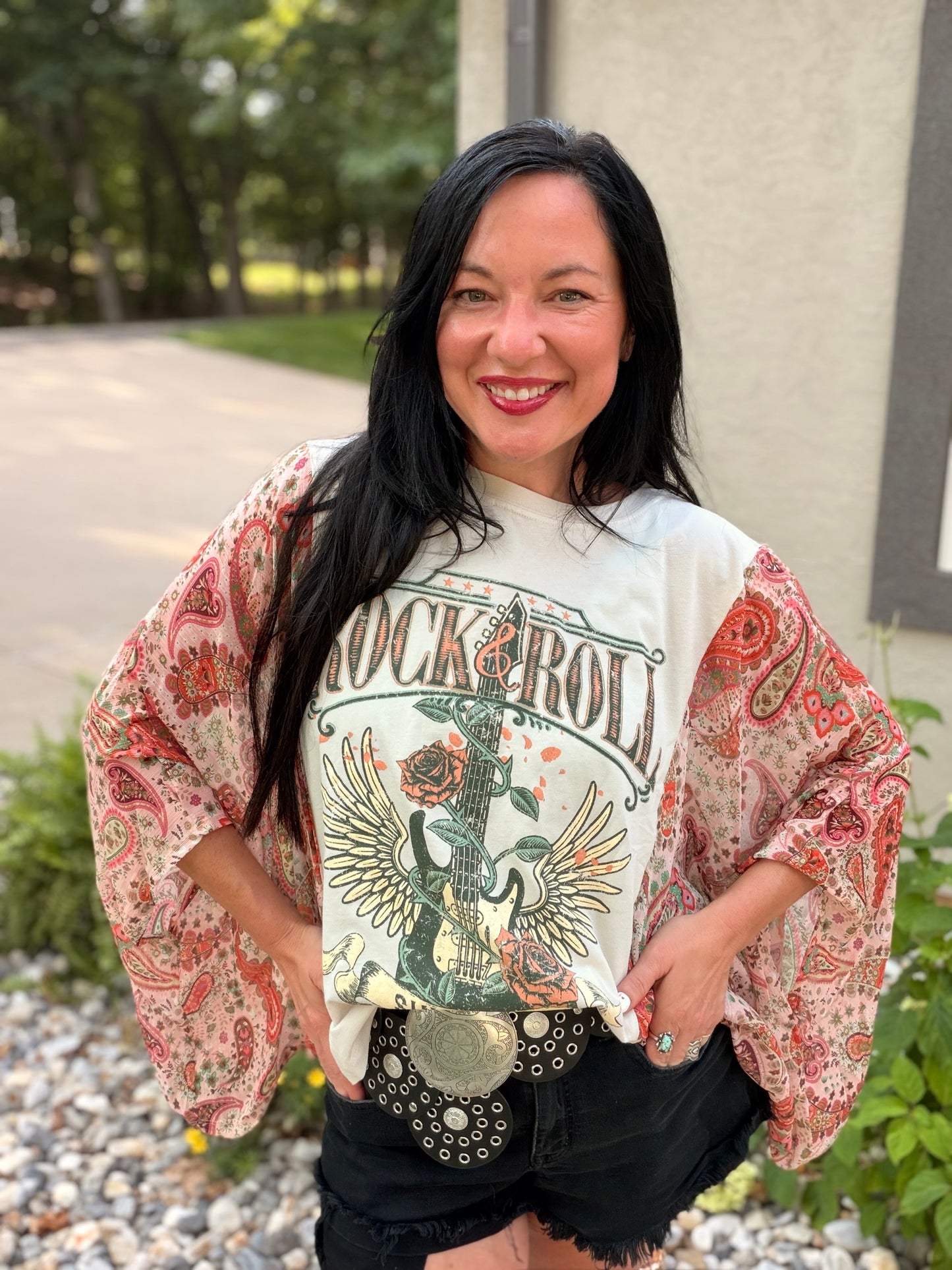 Rock N Roll Vintage Rustic Poncho