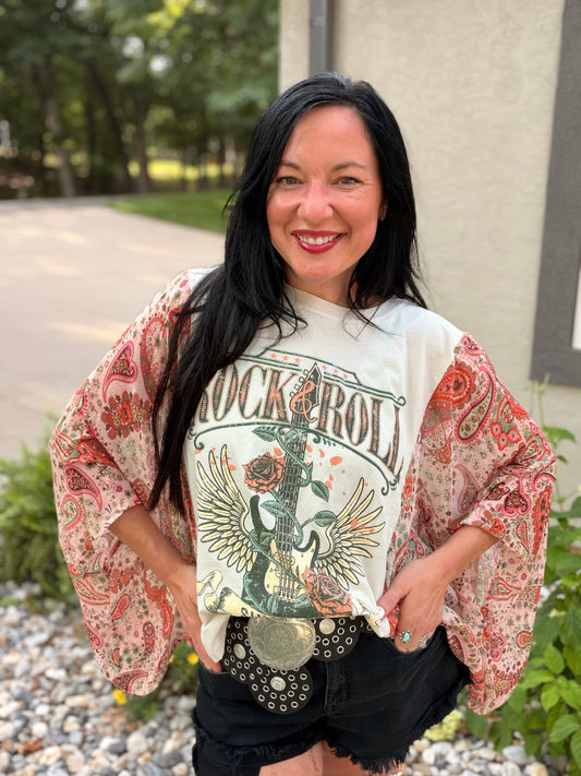 Rock N Roll Vintage Rustic Poncho