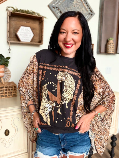 Vintage Tigers Boho Kantha Top