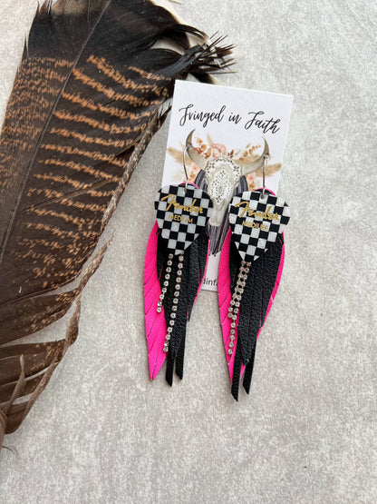 Checked Out Fringe | Hot Pink