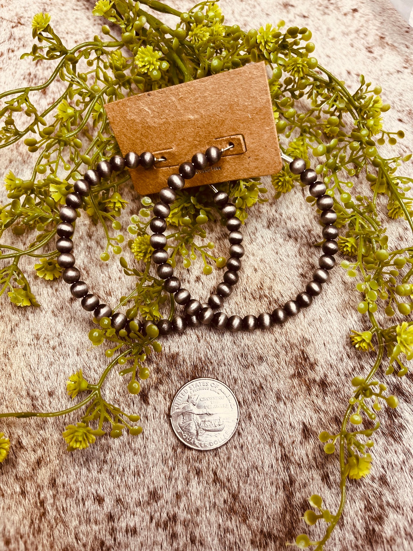 Western Pearl Hoop Earrings