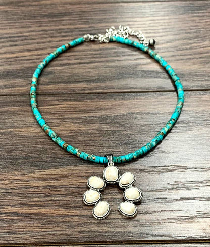 White Squash Naja Gemstone Necklace