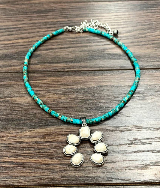 White Squash Naja Gemstone Necklace