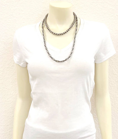24" Elongated River Necklace