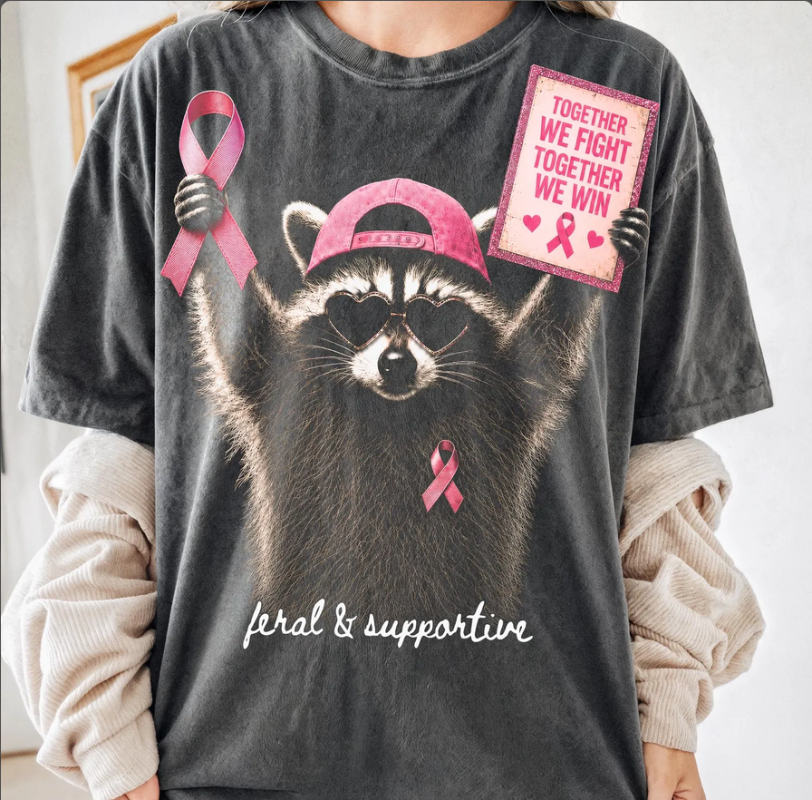 Breast Cancer Raccoon Tee