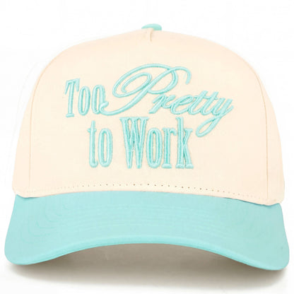 Too Pretty to Work Canvas Trucker Hat