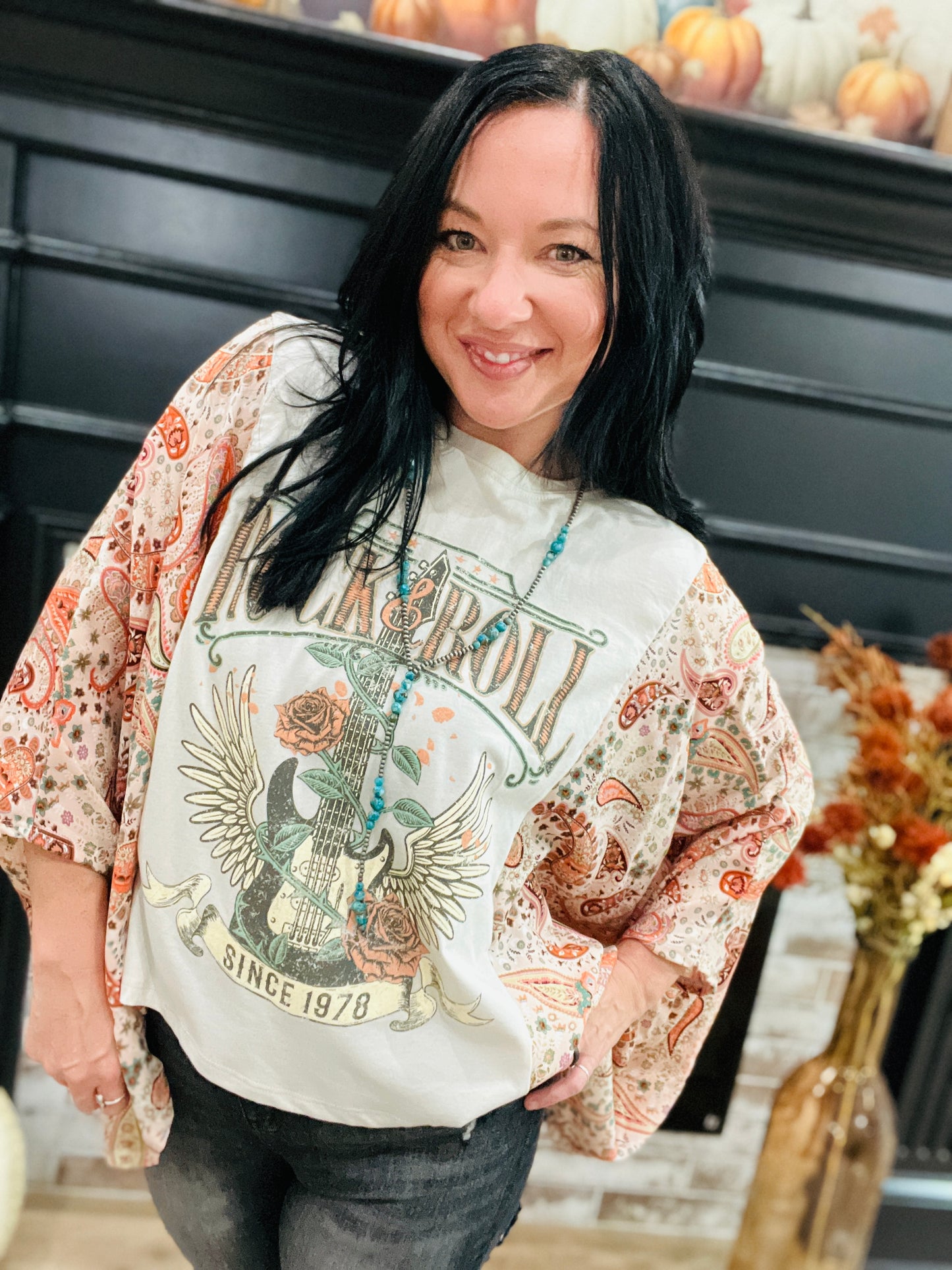 Rock N Roll Vintage Rustic Poncho