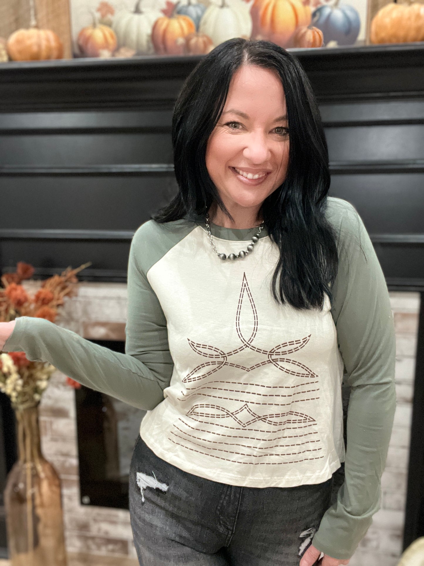 Cowboy Stitch Raglan Tee