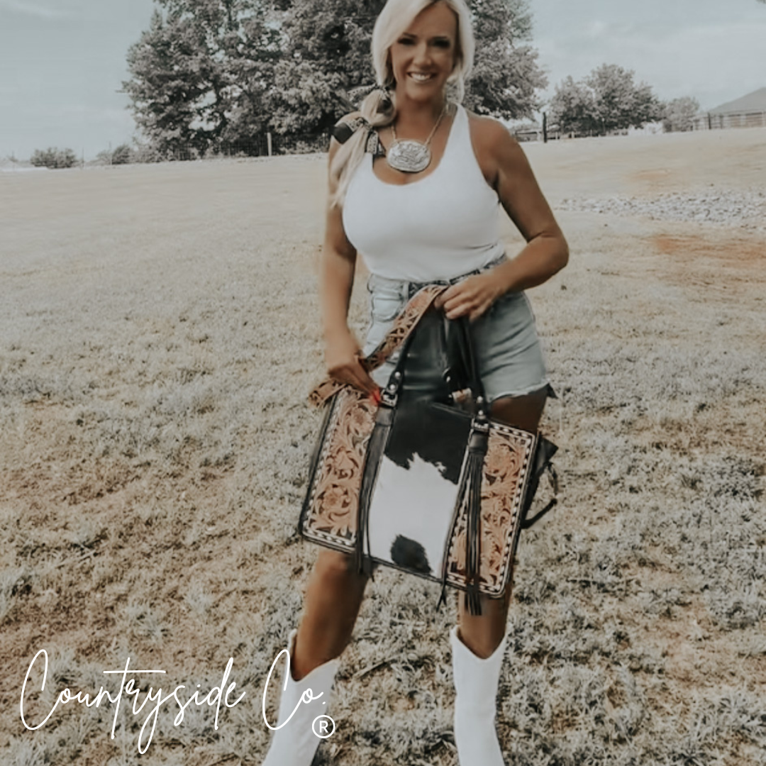 Panhandle Leather Cowhide Tote