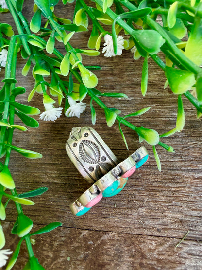 Marcella James Conch & Kingman Adjustable Ring
