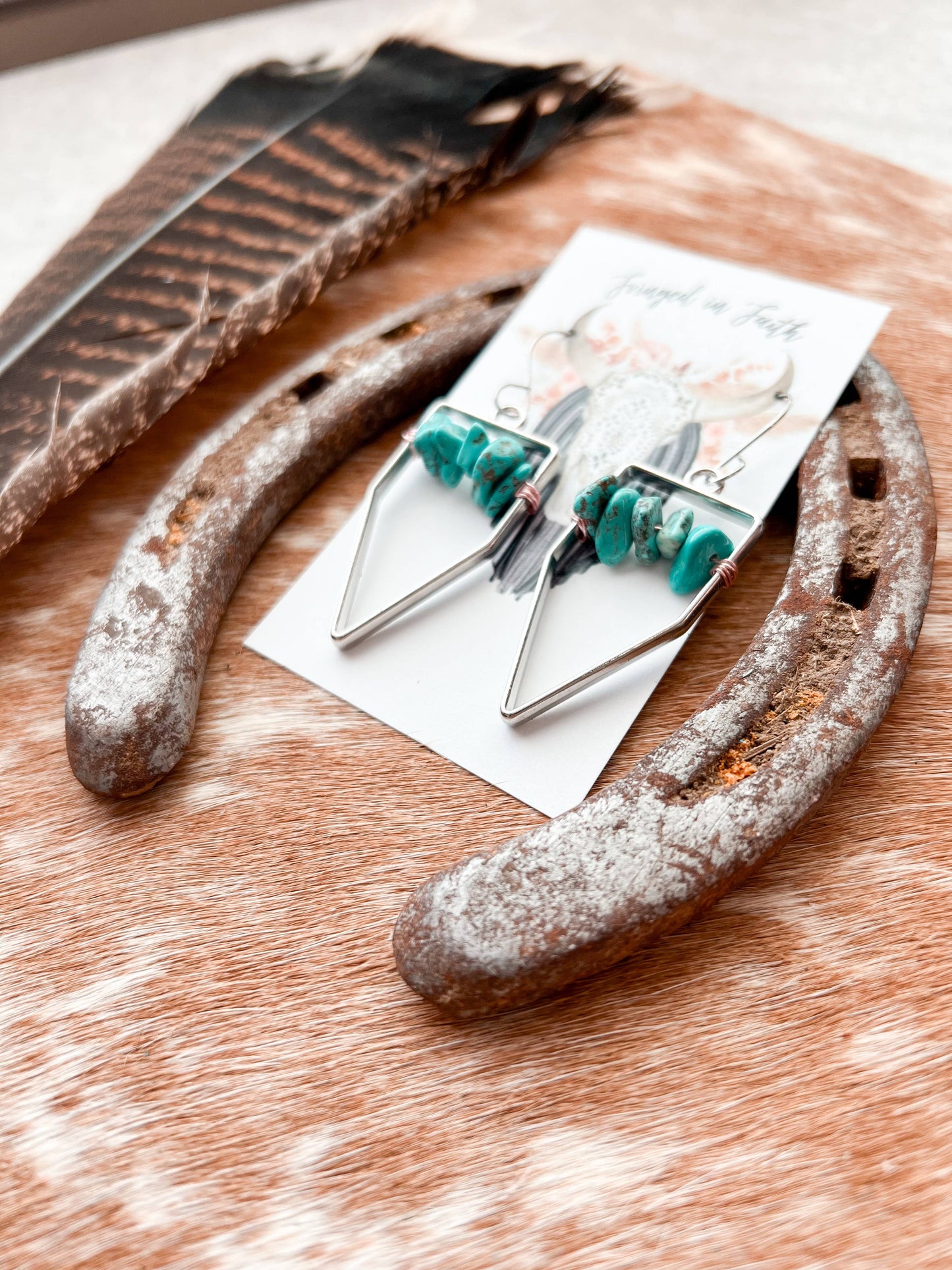 Turquoise Arrowhead Earring
