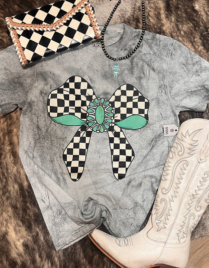 Check Western Bow Tee