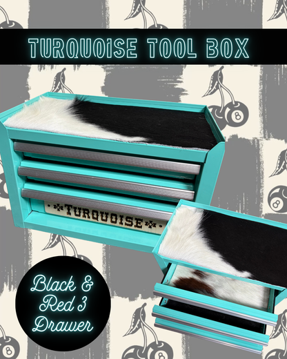 3 Drawer Turquoise Toolbox | Jewelry Organizer