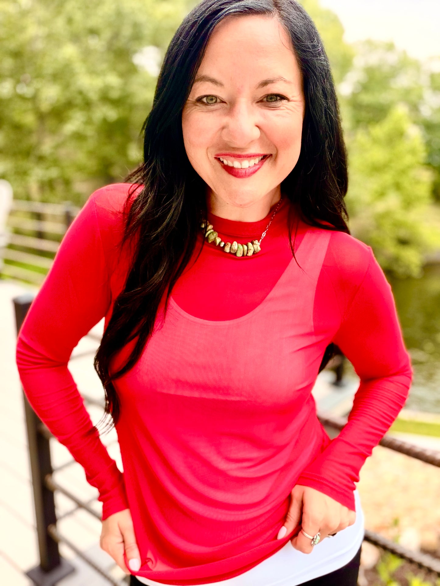Meshed Out In Red - Mesh Top