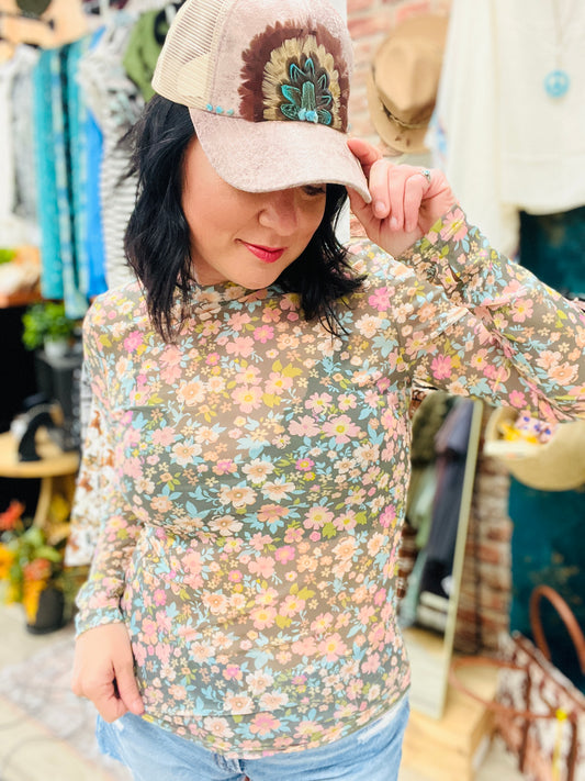 Faded Blue Flower Mesh