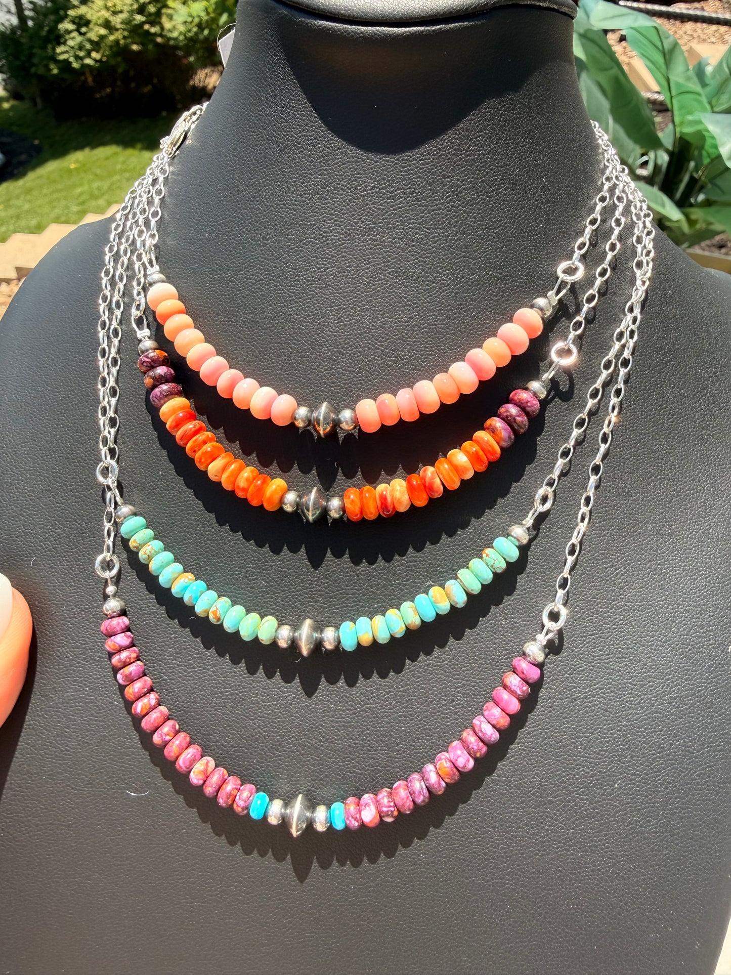 Thompson - Graduated Bead & Gem Necklaces