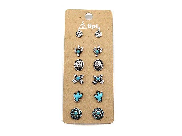 6 Pc. Western Earring Sets