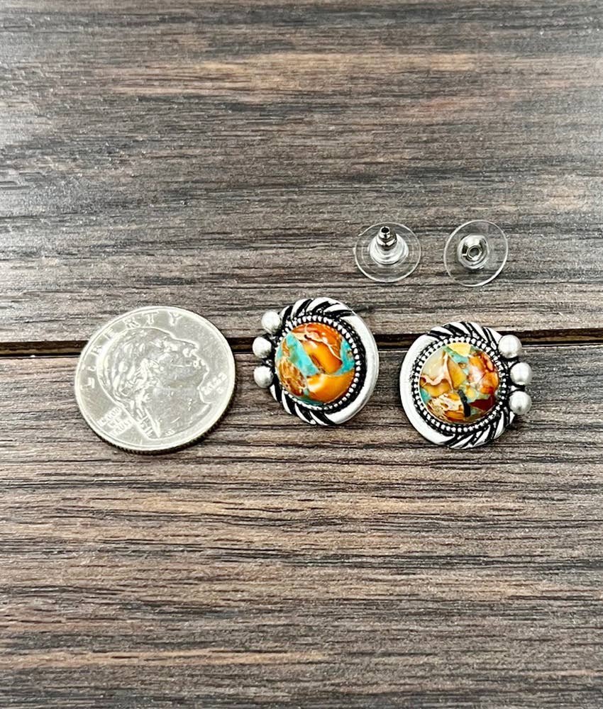 12mm Gemstone Stud Earrings