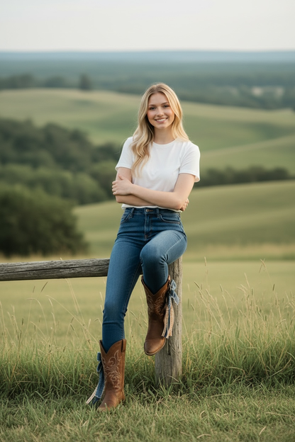 Golden Prairie Denim Boot Charm