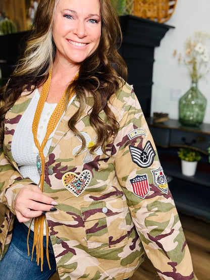 Gypsy Camo Patch Sleeve Blazer