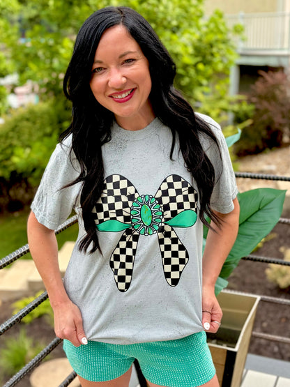 Check Western Bow Tee