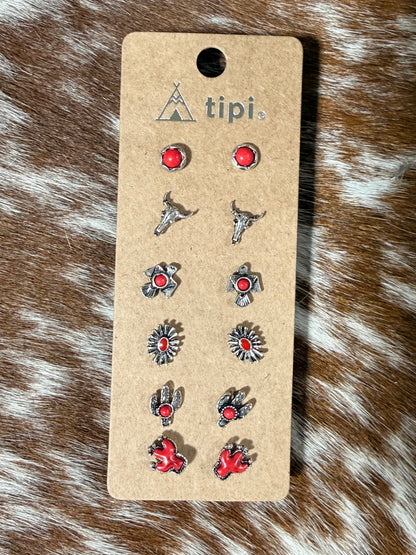 6 Pc. Western Earring Sets