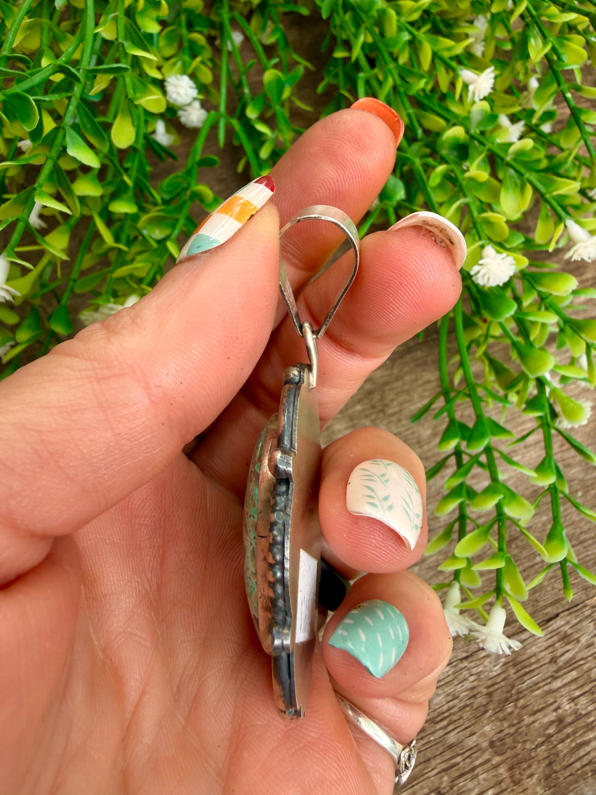 New Leander Turquoise Shadowbox Pendant