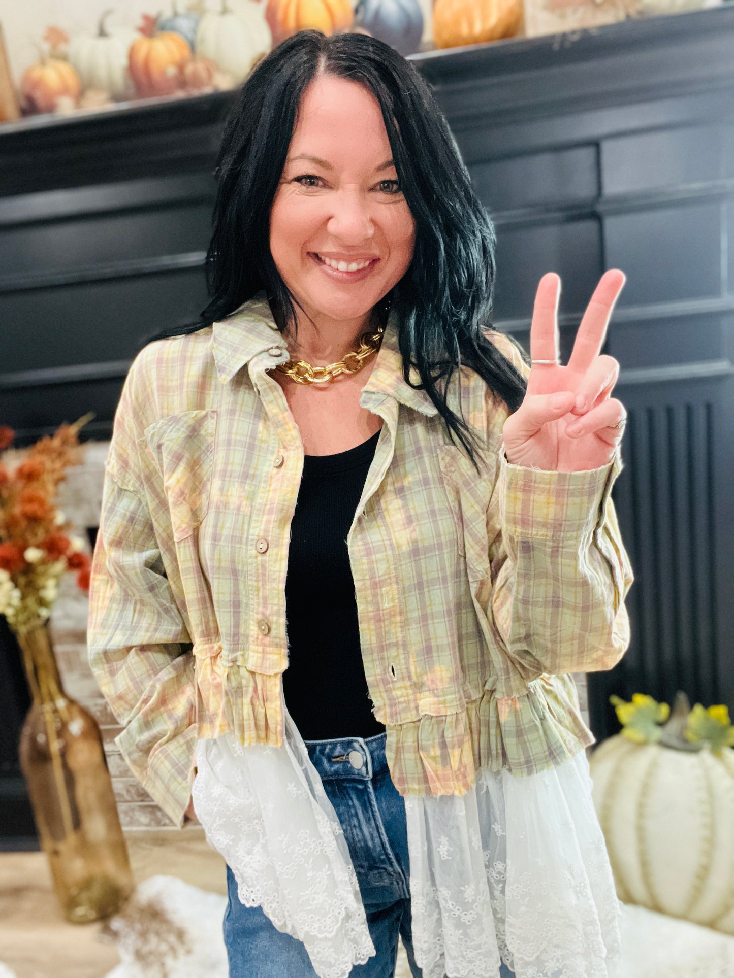 Laced Up in Plaid Bleached Flannel